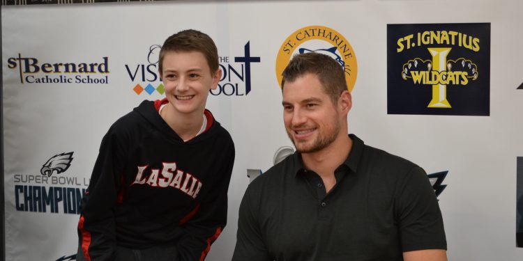 A great day at La Salle as Brent Celek came home to Lancer Nation (CT Photo/Greg Hartman)