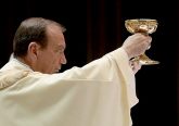 Archbishop Dennis Schnurr during the Solemn Evening Mass of the Lord’s Supper on Holy Thursday at the Cathedral of Saint Peter in Chains. " And likewise the cup after they had eaten, saying, “This cup is the new covenant in my blood, which will be shed for you.." LK 22:20 (CT Photo/E.L. Hubbard)