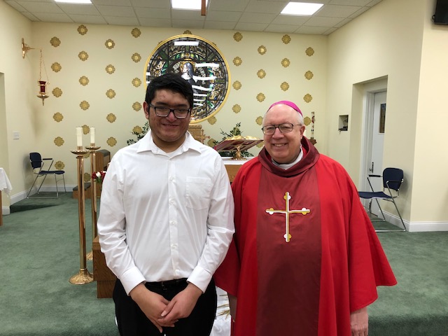 Roberto with Bishop Joseph Binzer (Courtesy Photo)