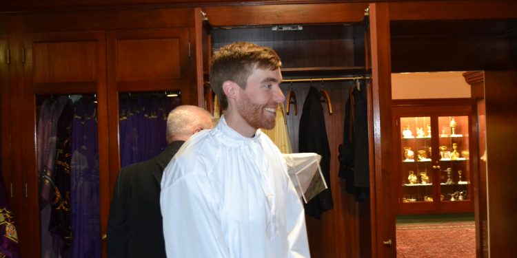 Deacon Jacob Willig awaits Ordination, May 19, 2018. (CT Photo/Greg Hartman)