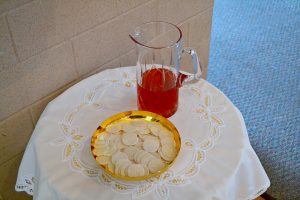 The gifts of bread and wine at St. Margaret St. John Parish (CT Photo/Greg Hartman)