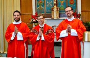 (From left to right) Rev. Mr. Robert Barnell, Rev. Craig Best, Rev. Mr. Kyle Gase. (CT Photo/Greg Hartman)