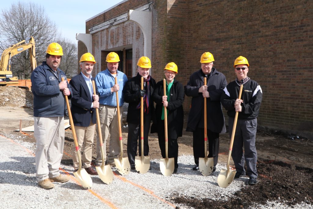 Bishop Joseph R. Binzer (second from right) blessed the site and participated in the groundbreaking. (Courtesy Photo)
