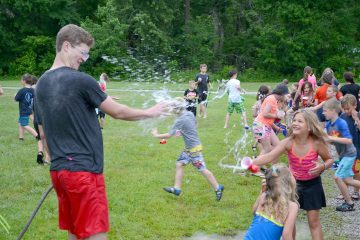 Serious waterfare at Totus Tuus. (CT Photo/Greg Hartman)