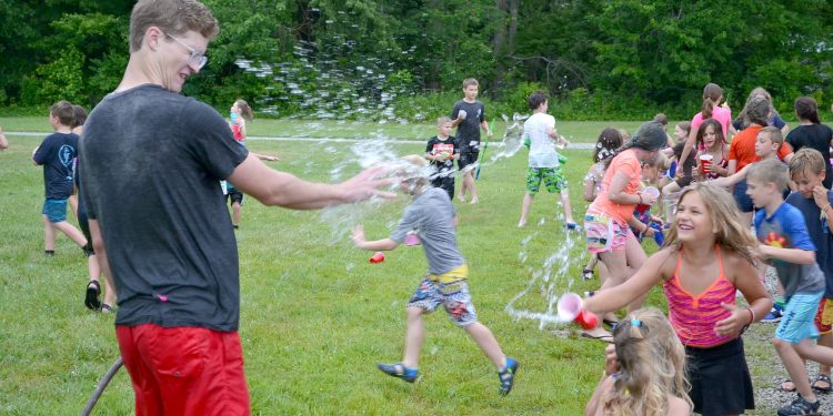 Serious waterfare at Totus Tuus. (CT Photo/Greg Hartman)