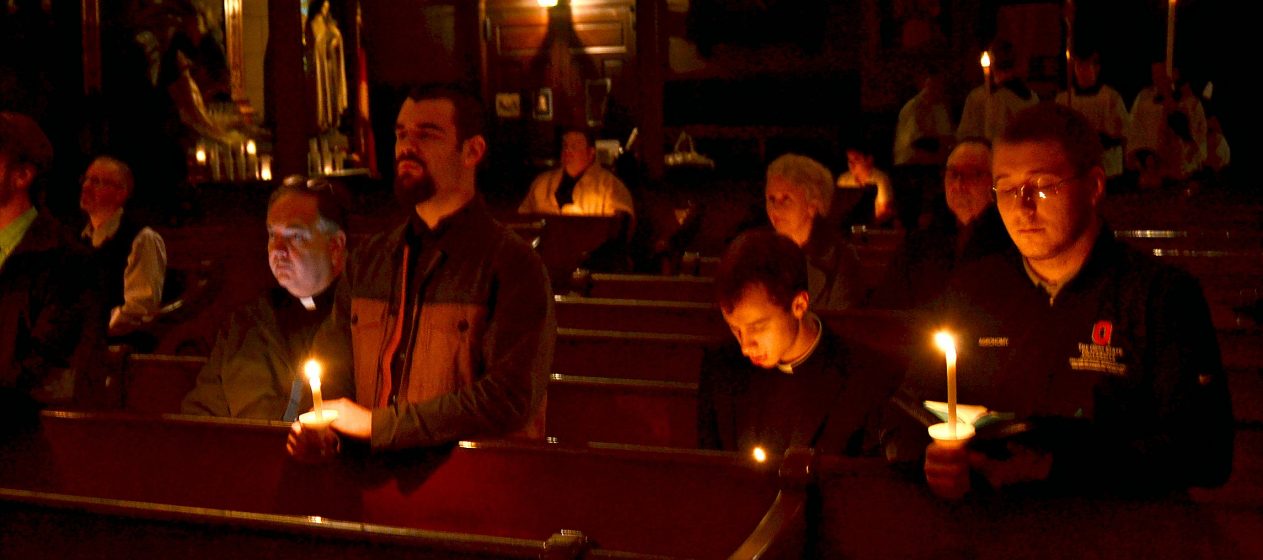 But if we walk in the light as he is in the light, then we have fellowship with one another, and the blood of his Son Jesus cleanses us from all sin. 1 John 1:7 Rorate Mass Old St Mary (CT Photo/Greg Hartman)