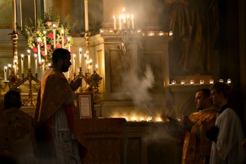 All good giving and every perfect gift* is from above, coming down from the Father of lights, with whom there is no alteration or shadow caused by change. James 1:`17 Rorate Mass Old St Mary (CT Photo/Greg Hartman)