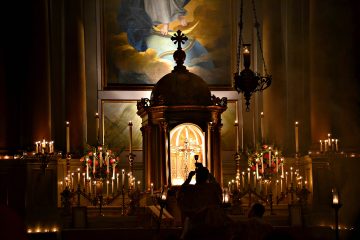 Jesus spoke to them again, saying, “I am the light of the world. Whoever follows me will not walk in darkness, but will have the light of life.”f John 8:12 Rorate Mass Old St Mary (CT Photo/Greg Hartman)