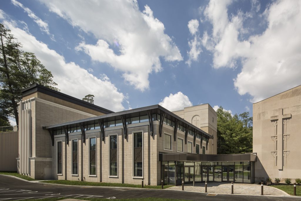 The Cross and Crown Atrium is the newest building at Our Lord Christ the King Church. It links the church, school and parish center and is a powerful symbol of unification, knitting the parish community together in a physical and spiritual sense. The highlight is a large gathering space where parishioners can join in fellowship. (Courtesy Photo)