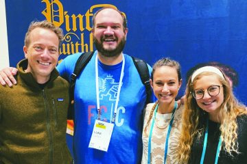 Archdiocese of Cincinnati representatives at the SEEK event for campus ministries at Indianapolis recently included Matt Fradd, Luke Carey, Sarah Rogers and Sarah Rose Bort. (Courtesy Photo)