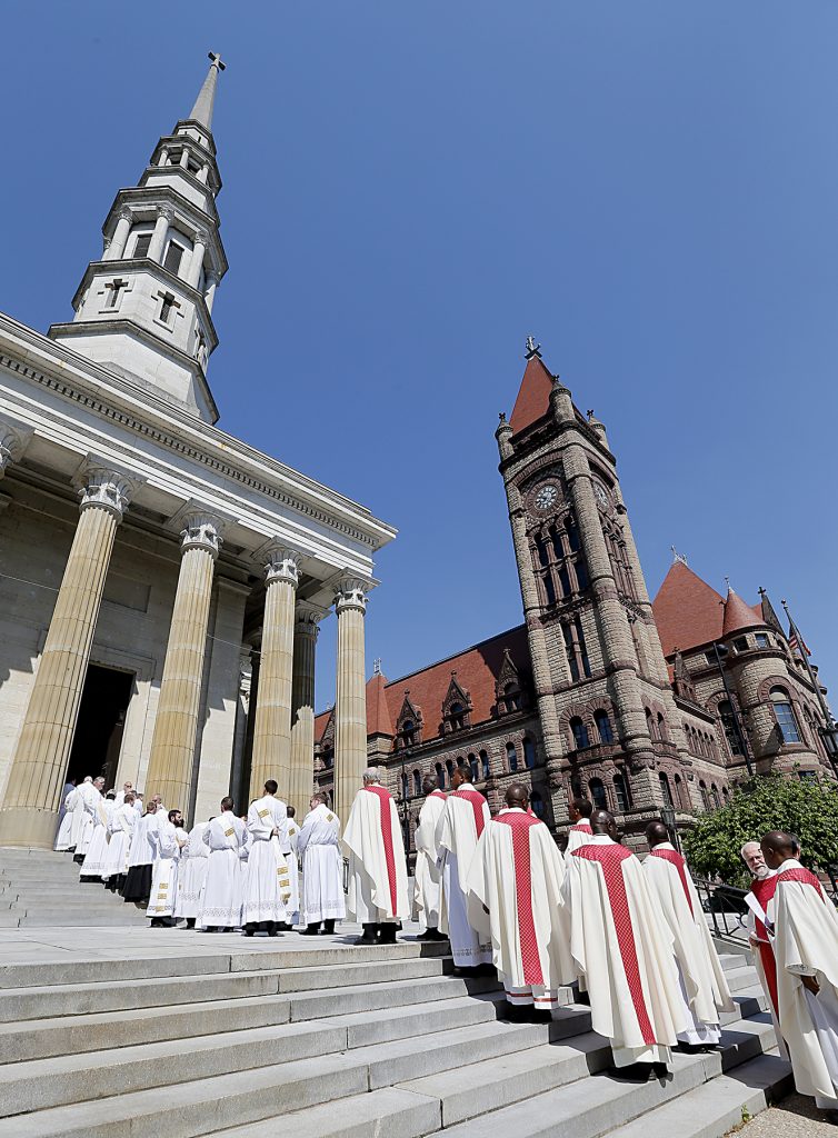 The procession on May 18, 2019 at the Ordination, at St. Peter in Chains Cathedral, Cincinnati. (CT Photo/E L Hubbard)