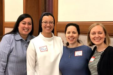 Panel members pose for a picture. From left are Sister of St. Joseph Truy Tran, Dominican Sister Mary Therese Perez, Sister of Mercy Amanda Carrier, and Sister of Charity Tracy Kemme. (Courtesy photo).