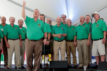 The Friendly Sons of St. Patrick Glee Club performs during the Cincinnati Celtic Festival in downtown Cincinnati Sunday, Aug. 18, 2019. (CT PHOTO/E.L. HUBBARD)