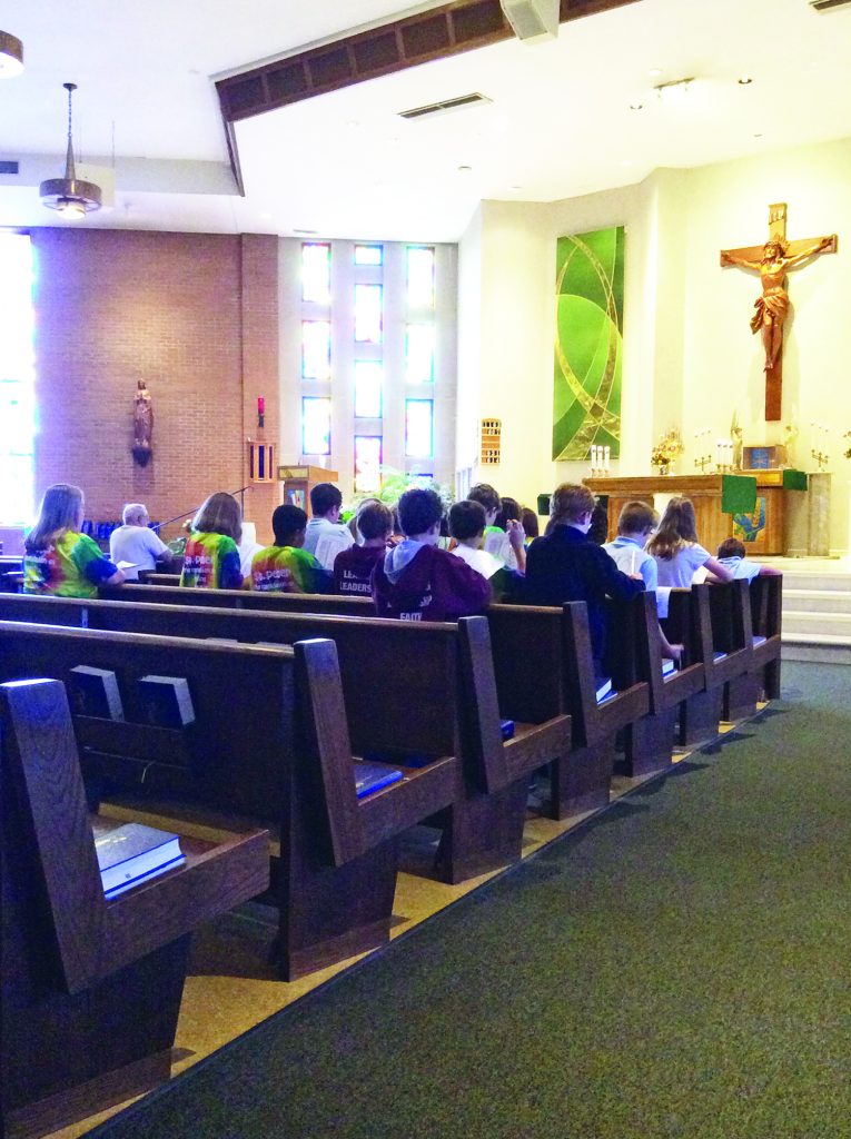 The Archdiocese of Cincinnati observed the second annual Day of Prayer for the Church and the Victims of Abuse on Sept. 13. Students at St. Peter School in Huber Heights attended the weekly Eucharistic Adoration throughout the day and prayed the Rosary, the Litany of the Most Precious Blood and the Service of the Word.