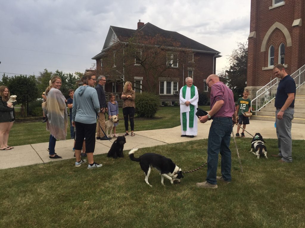 St. Francis Parish in Cranberry held a celebration in honor of their patron saint. Afterwards pastor Father Bill O’Donnell, CPPS, blessed pets of parishioners in front of St. Francis Church.