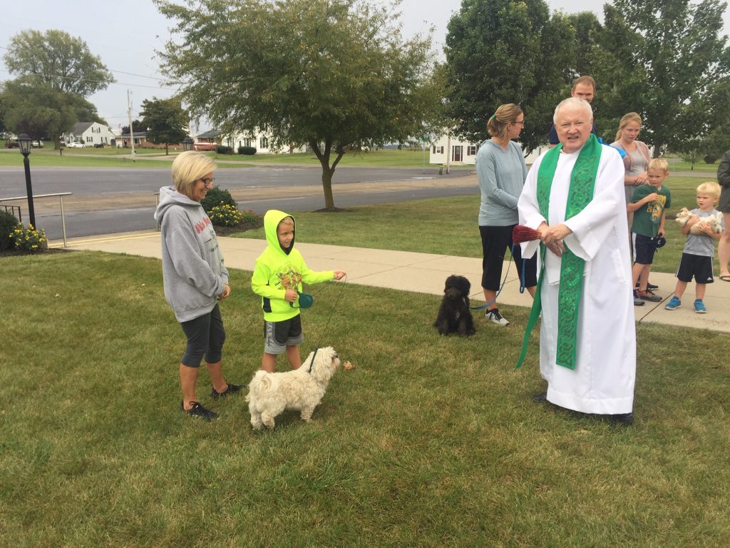 St. Francis Parish in Cranberry held a celebration in honor of their patron saint. Afterwards pastor Father Bill O’Donnell, CPPS, blessed pets of parishioners in front of St. Francis Church.