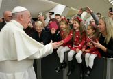 Pope Francis greets families of Vatican City employees Dec. 21, 2017. Credit: Vatican Media