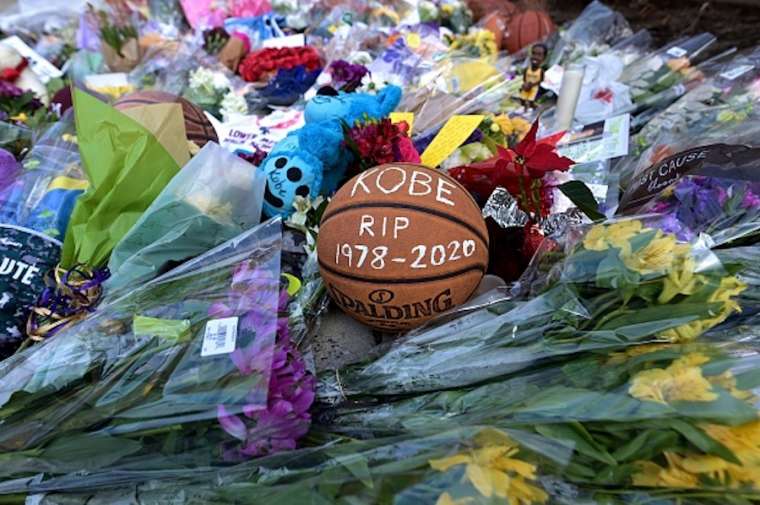 Basketballs are seen outside Bryant Gymnasium at Lower Merion High School, where Kobe Bryant, after his death, on Jan. 27, 2020 Credit: JOHANNES EISELE/AFP via Getty Images