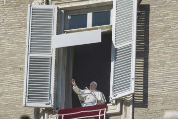 Pope Francis gives his Angelus address Jan. 1, 2020. Credit: Pablo Esparza/CNA