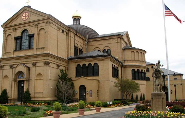 The Franciscan Monastery at 14th and Quincy Streets near the Brookland neighborhood of Northeast Washington, D.C. Credit: Abraham Sobkowski, OFM/wikimedia CC BY SA 2.5