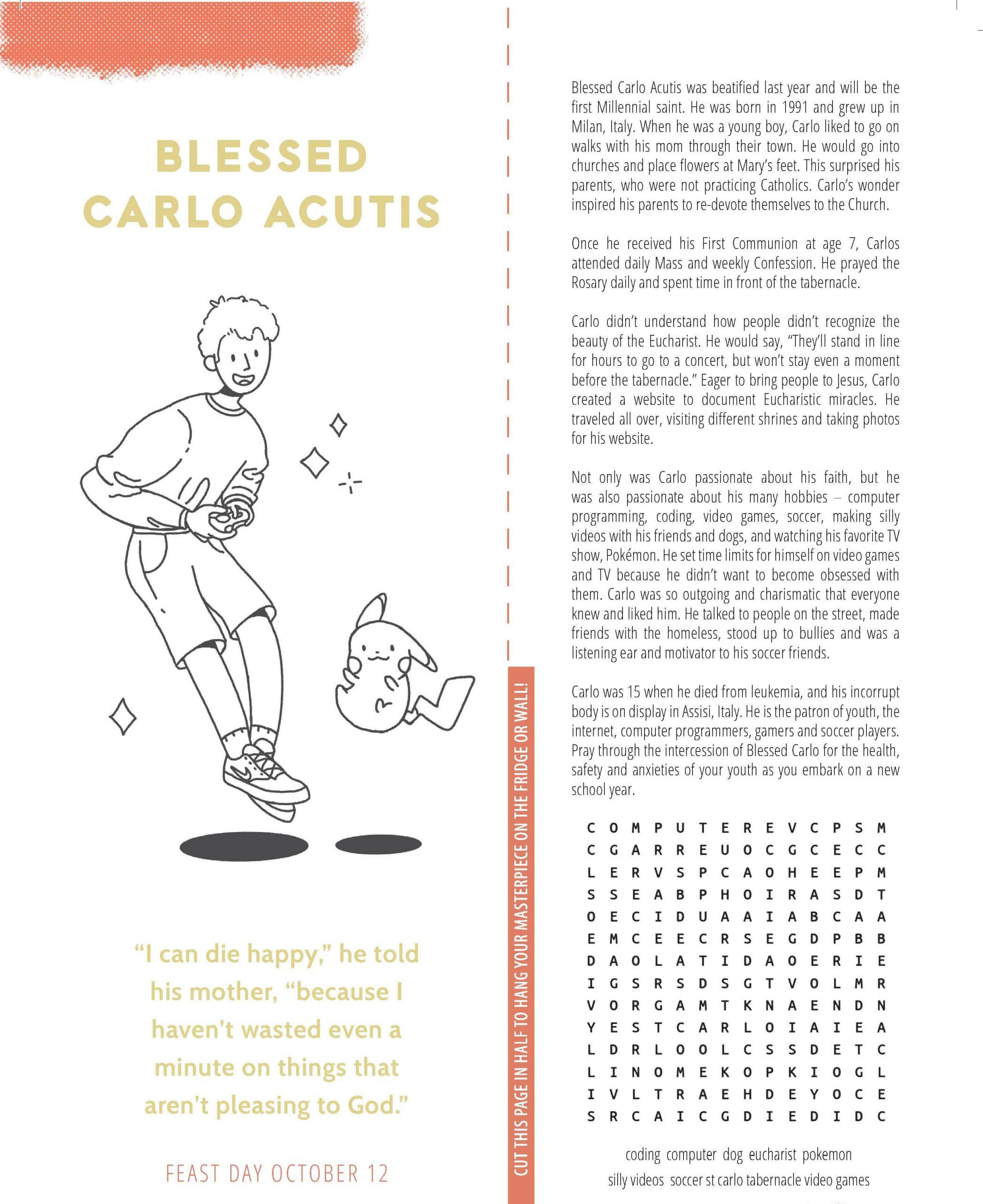 Kid’s Corner: Blessed Carlo Acutis – Catholic Telegraph