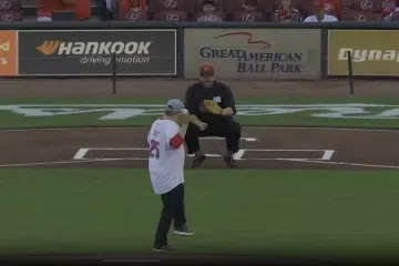 Archbishop Casey Throws out Reds Ceremonial first Pitch
