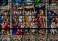 stained glass window procession of saints