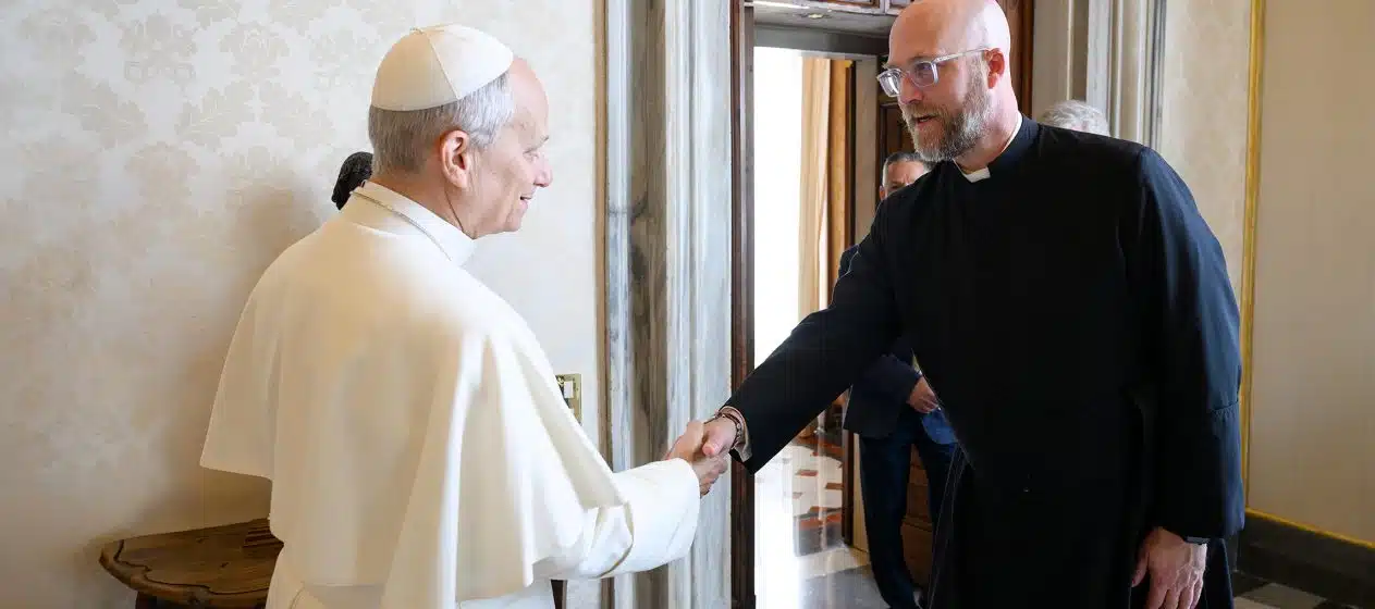 Fr. Kyle Schnipple meets with Pope Leo XIV to talk about courage, pride, and the sacred heart of Jesus for those experiencing same sex attraction