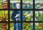 Stained glass window the life of Saint Maximillian Kolbe